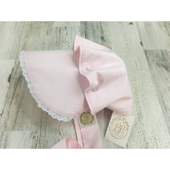 The Beaufort Bonnet Company XL 3T 4T Bellefaire Bonnet Pink Eyelet Lace Girls - Picture 3 of 14